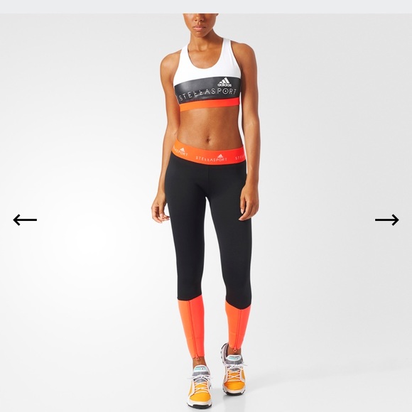 Adidas by Stella McCartney Pants - Adidas Stellasport black Bright Coral zip legging
